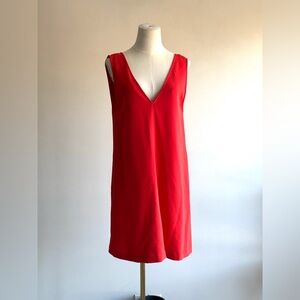 Theory shift admiral crepe dress V-Neck Sleeveless rust  sz M